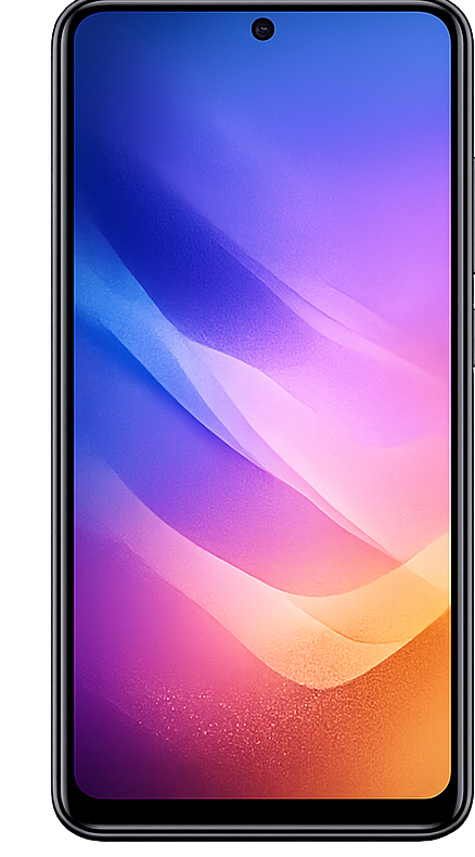 Front side of dark Samsung phone